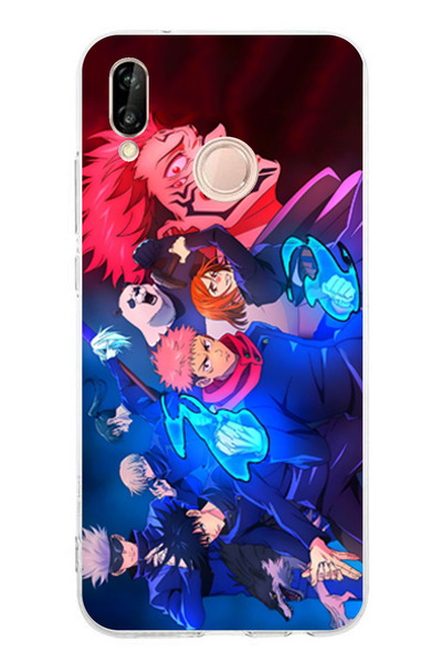 TechTree حافظة سيليكون متوافقة مع هاتف هواوي P20 لايت من جوجوتسو كايسن مطبوع