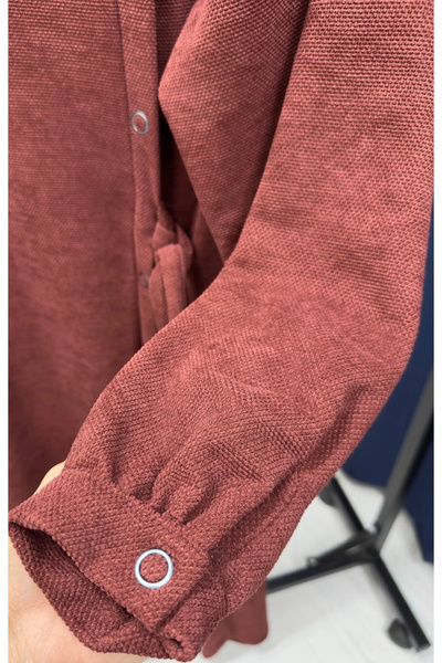 Nevayla Moda Chenille Ferace with Tie-Up Snap Detail - Tile