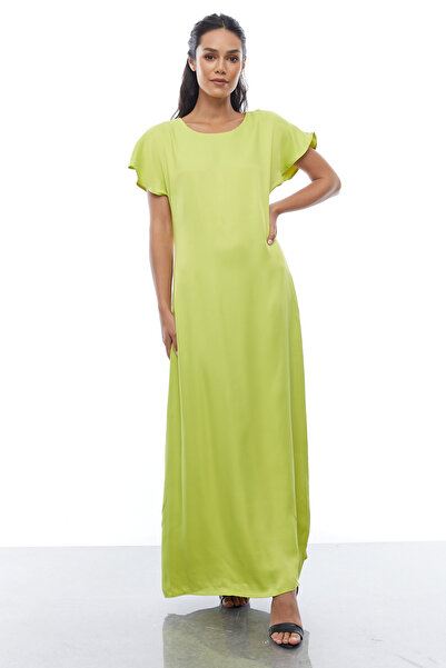 PAULMARK Жіноча сукня з рукавами з атласу середньої довжини