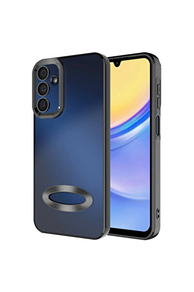 zore Galaxy A15 Case Camera Protection Featuring Logo Showing Senk Omega Cover - Silver