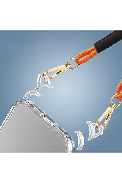 zore iPhone 11 Case Aihttgli Senk Snap Silicone Cover with Attachable Strap - Transparent