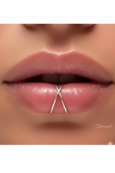 TakıConcept Deliksiz Sıkıştırma Fake Dudak Burun Kulak Piercing Septum