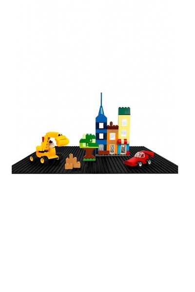 PlayZen Classic Black Floor Plate – 25×25 cm Hard Base |   Building Block Platform Compatible with Lego