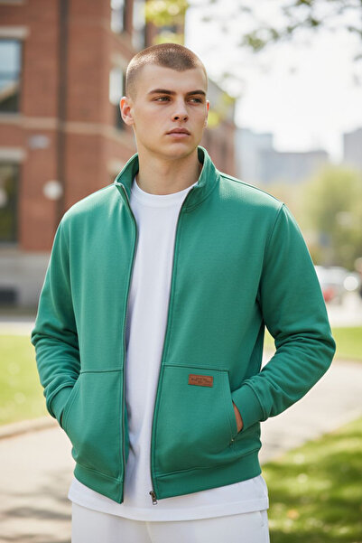 PuluPulu 100% Cotton 3-Thread Zipper Men's Sweatshirt