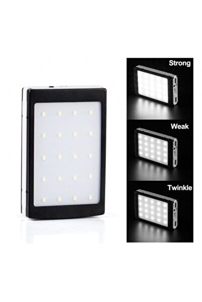 XL External Rectangular Battery 2,000 mAh with Solar Panel Power Bank Lateral LED Panel