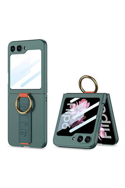 zore Galaxy Z Flip 6 Kılıf Kamera Korumalı Yüzüklü Karbon Tasarımlı SENK Flip...