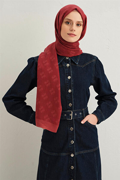 Armine Silk Minimal Monogram Pattern Shawl 1 - 32109