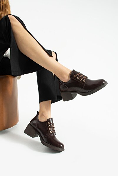 tivana Women's Lace-Up High Sole Heeled Shoes Diva - Brown