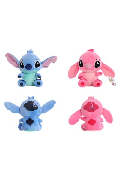 DrKala Set of 2 Lilo & Stitch Plush Toys - 22 cm, Perfect Gift, Blue & Pink
