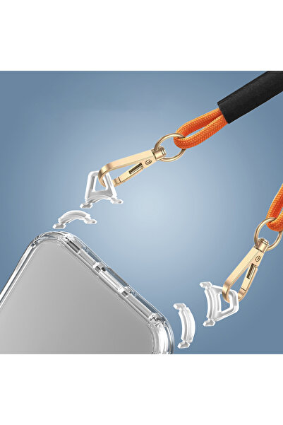 zore iPhone 16 Plus Case Aihttgli with Attachable Strap Senk Snap Silicone Cover-Transparent