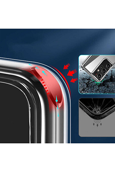 zore Galaxy S21 Ultra Compatible Stand Transparent Silicone Senk L-Stand Case-No Color