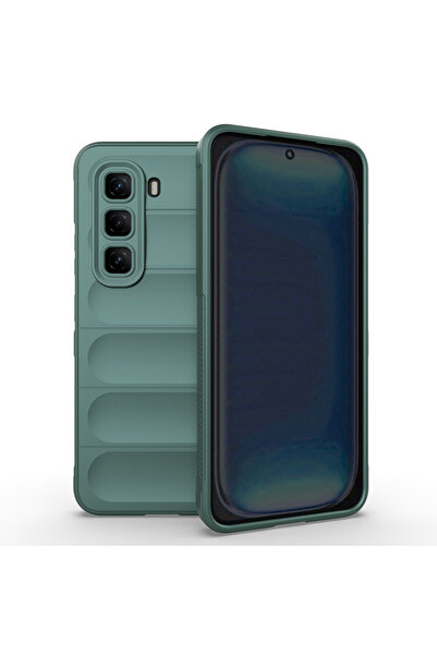 zore Infinix Hot 50 4g Case Flexible Tpu Hollowed Out Back Surface Design Senk Ethnic Silicone Cover - Black