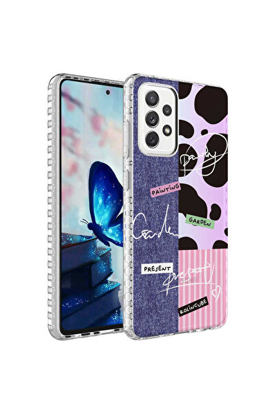 zore Galaxy A72 Case Airbag Edged Colorful Patterned Silicone Senk Elegans Cover - No8