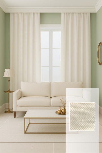 Perlife Gold ® Solid Color Background Curtain – No Pleats, Extra Foam – Living Room and Sitting Room |   Custom & Ready-To-Wear