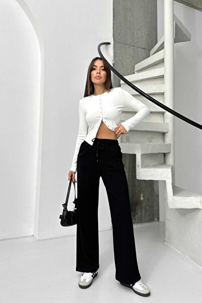 Relax Mode Kadın Siyah Şardonlu Modal Pantolon - 439R