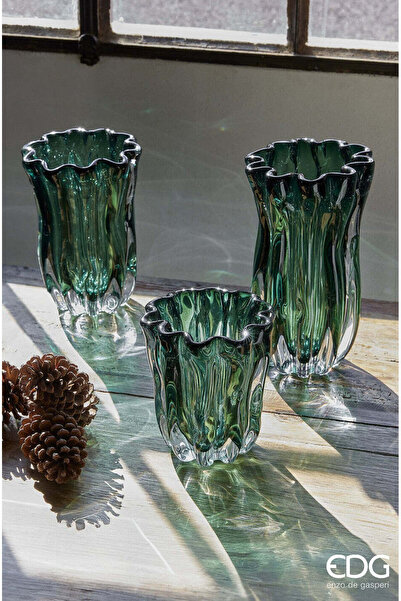 enzo de gasperi Vază Armonia Sibiu din sticlă groasă, fluidă, înălțime 23 cm