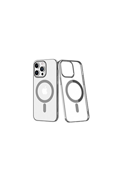 FREEDOM STOREE غطاء حماية لهاتف آيفون 14 برو إليمنت مغناطيسي آمن - فضي