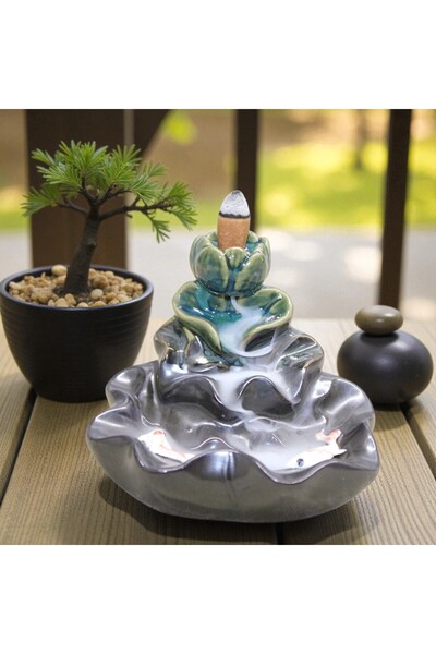 Kuzey Tacı Model de cascadă din ceramică cu reflux pentru tămâie 11 cm – Casc...