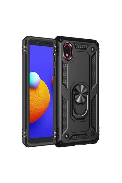 Marsilyan غطاء حماية سامسونج جالاكسي A01 كور من السيليكون مع حلقة صوفيا - أسود