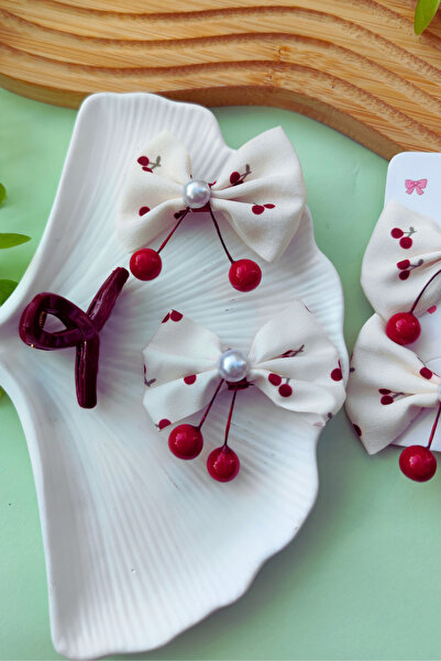 Nisankids Girl's Dangling Bow Cherry Buckle 1 Piece Latch Buckle