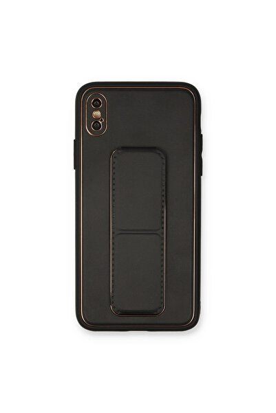 FREEDOM STOREE غطاء حماية لهاتف آيفون Xs ماكس مصنوع من جلد كوكو - أسود