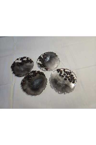 MXM Set of 4 glass holders – handmade from epoxy resin ✨