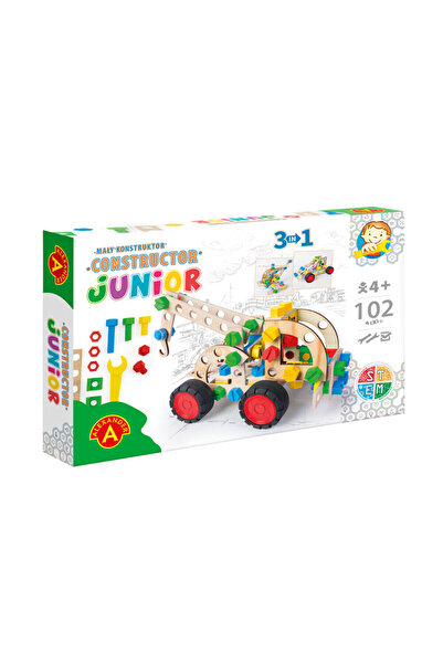 Alexander Toys Junior Construction Game - Pull Truck, 3in1, 102 pieces, STEM game, 4+