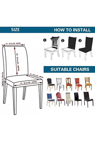 Saf By Arams Dining Table & Chair Covers Set, 6 Seater, Stretchable Design, 1 Table Cover with 6 Chair Covers.