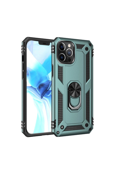 eco port غطاء حماية من السيليكون لهاتف آيفون 12 برو ماكس مع حلقة صوفيا - أخضر...