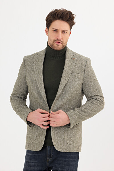 Savira Slimfit Jacket Directional Blended Winter Fabric Drop 6 Without Lining