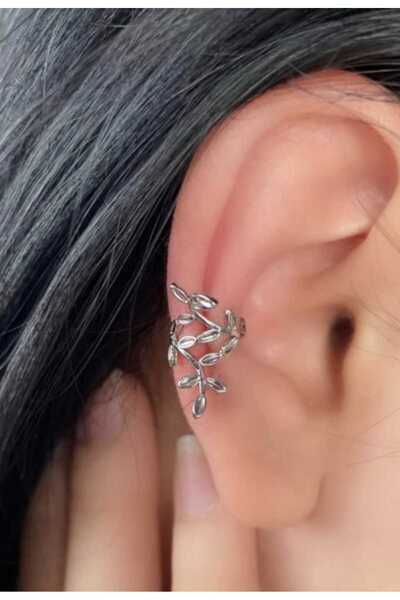 feyza collection 1 Adet Sarmaşık Model Geçirmeli Çelik Kıkırdak Küpe