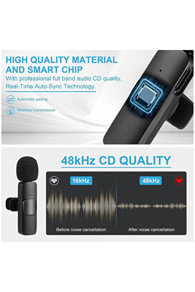 MMG Wireless Lavalier Microphone Professional Wireless Lavalier Lapel Microphone for iPhone, iPad