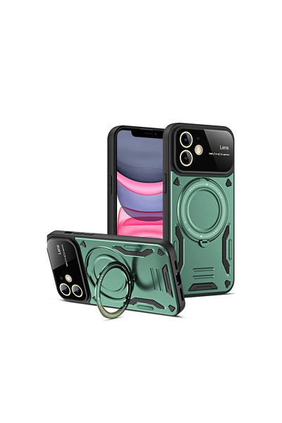 eco port iPhone 11 Case Joy Lens Cover with Stand - Dark Green