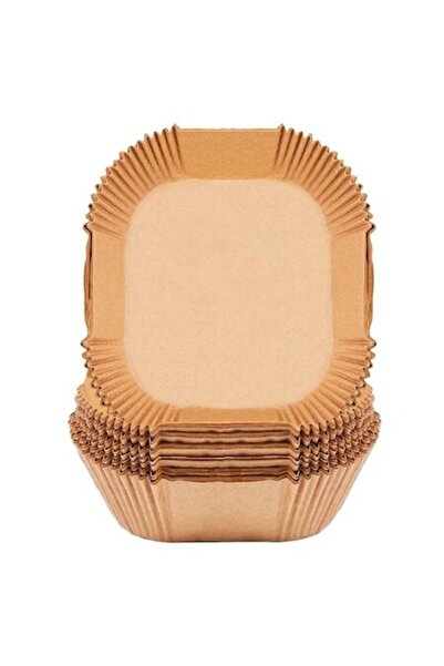 Hokretme Air Fryer baking paper, 20×20×4.5 cm, brown, 100 pcs, disposable