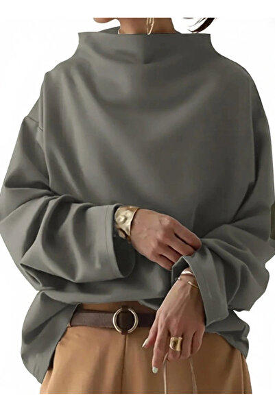 ARONA Mdb Women's Long Sleeve Wide Turtleneck Modal Blouse