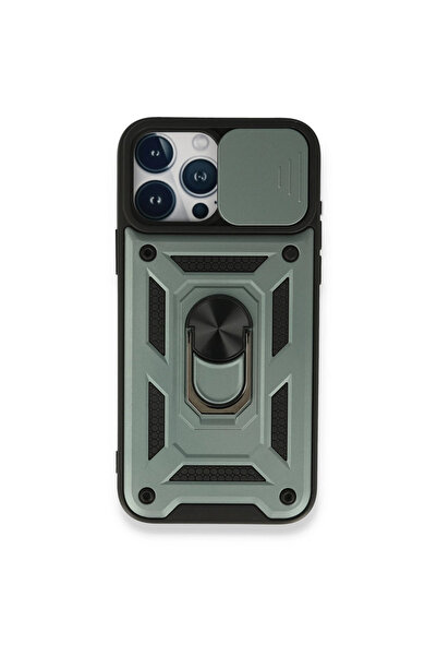 Marsilyan حافظة آيفون 15 برو ماكس مع حلقة عدسة بارس من السيليكون - أخضر