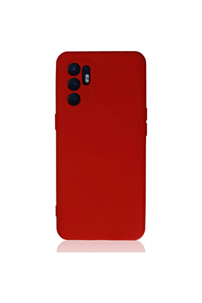 Marsilyan حافظة أوبو رينو 6 نانو مع بطانة داخلية من السيليكون المخملي - أحمر