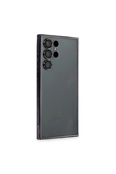 eco port حافظة سامسونج جالاكسي S22 الترا من السيليكون مع حماية للكاميرا - أسود