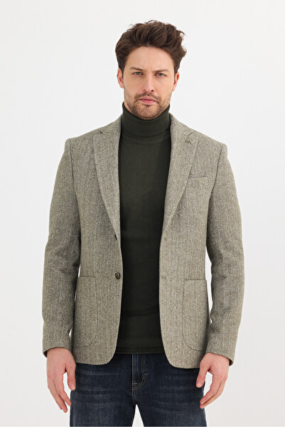 Savira Slimfit Jacket Directional Blended Winter Fabric Drop 6 Without Lining