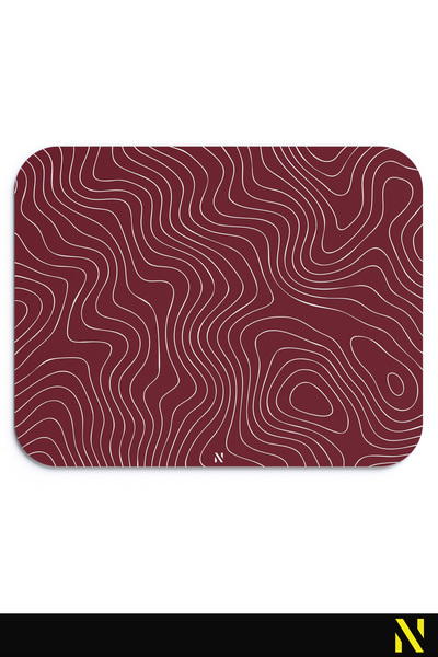 nilizma Burgundy Topography Mouse Pad 23 cm X 19 cm Non-Slip Base Home and Office Use Mouse Pads Mousepad