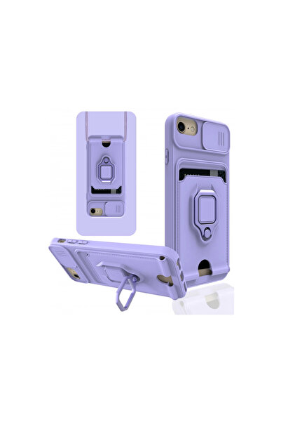 eco port حافظة آيفون 6 زوما مع حلقة بطاقة عمل من السيليكون - ليلك