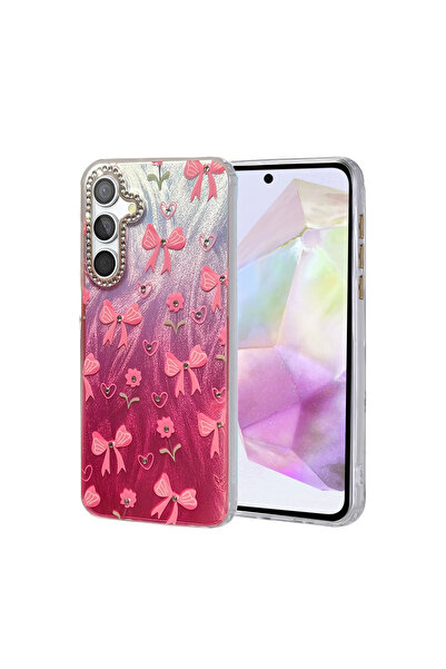 eco port غطاء حماية لهاتف سامسونج جالاكسي A35 5G - غطاء بليد ميرور منقوش - نم...