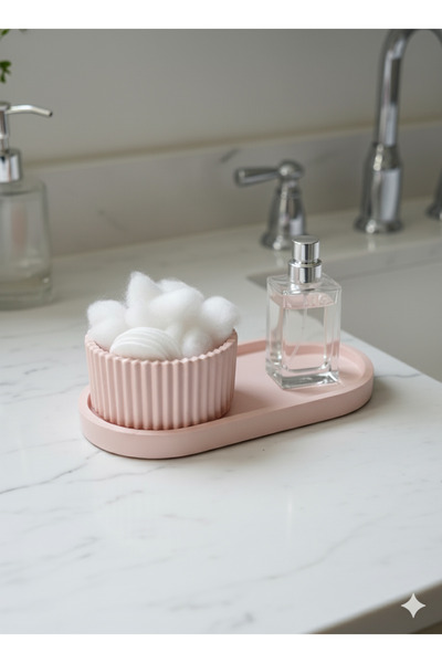 Ormira Konsept Pink Oval Empty Stone Plate Set