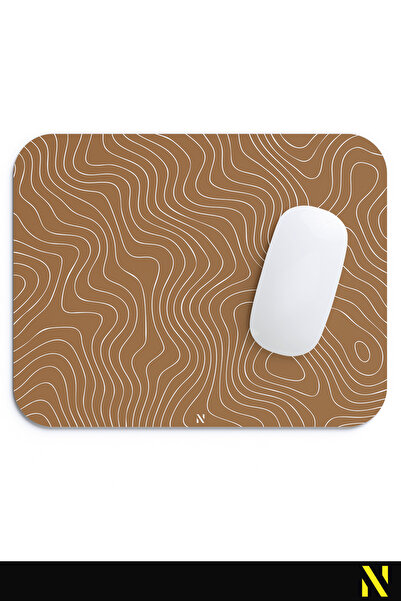 nilizma Brown Topography Mouse Pad 23X19 cm Non-Slip Base Home and Office Use Mouse Pad Mousepad