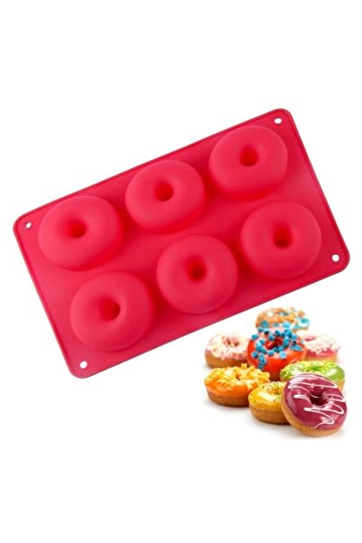 OEM Set of 2 baking trays for donuts, silicone, 27.5x17.5x3 cm, Red