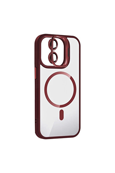 eco port غطاء جوكو آيفون 11 مع عدسة ريميم وحامل ماجسيف - أحمر داكن