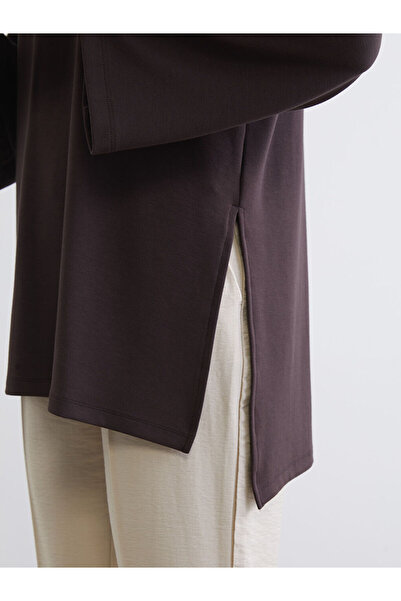 LC Waikiki Bisiklet Yaka Oversize Kadın Sweatshirt Tunik