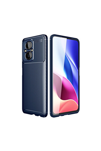 Marsilyan غطاء حماية من الكربون لهاتف Poco M5 - أزرق داكن