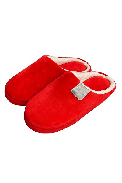 ALB TERLİK AYAKKABI SAN. TİC. LTD. ŞTİ. Solid Color Women's House Slippers - Warm and Comfortable Plush Winter Slippers with Fur Inside