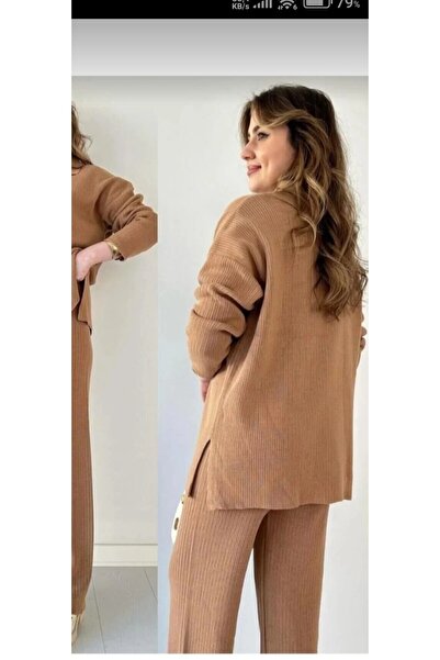 Esperar Γυναικείο Πλεκτό Σετ Πουλόβερ με λαιμόκοψη και παντελόνι